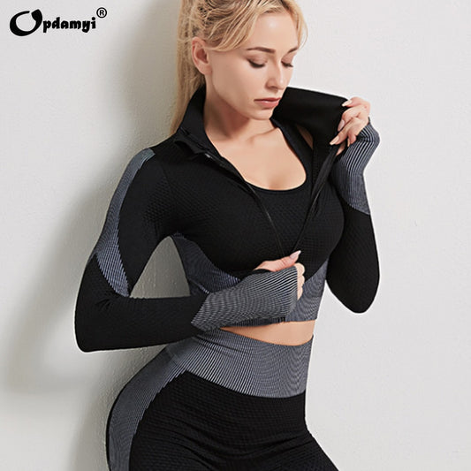 Zipper Turtleneck Yoga Shirt