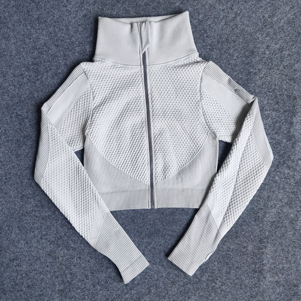 Zipper Turtleneck Yoga Shirt