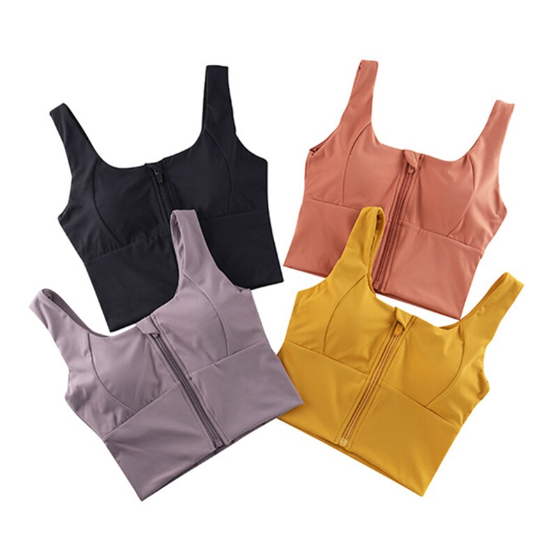 Front Opening Sports Bra with Support