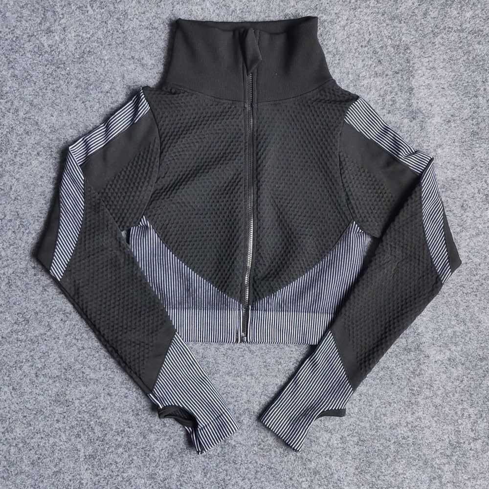 Zipper Turtleneck Yoga Shirt