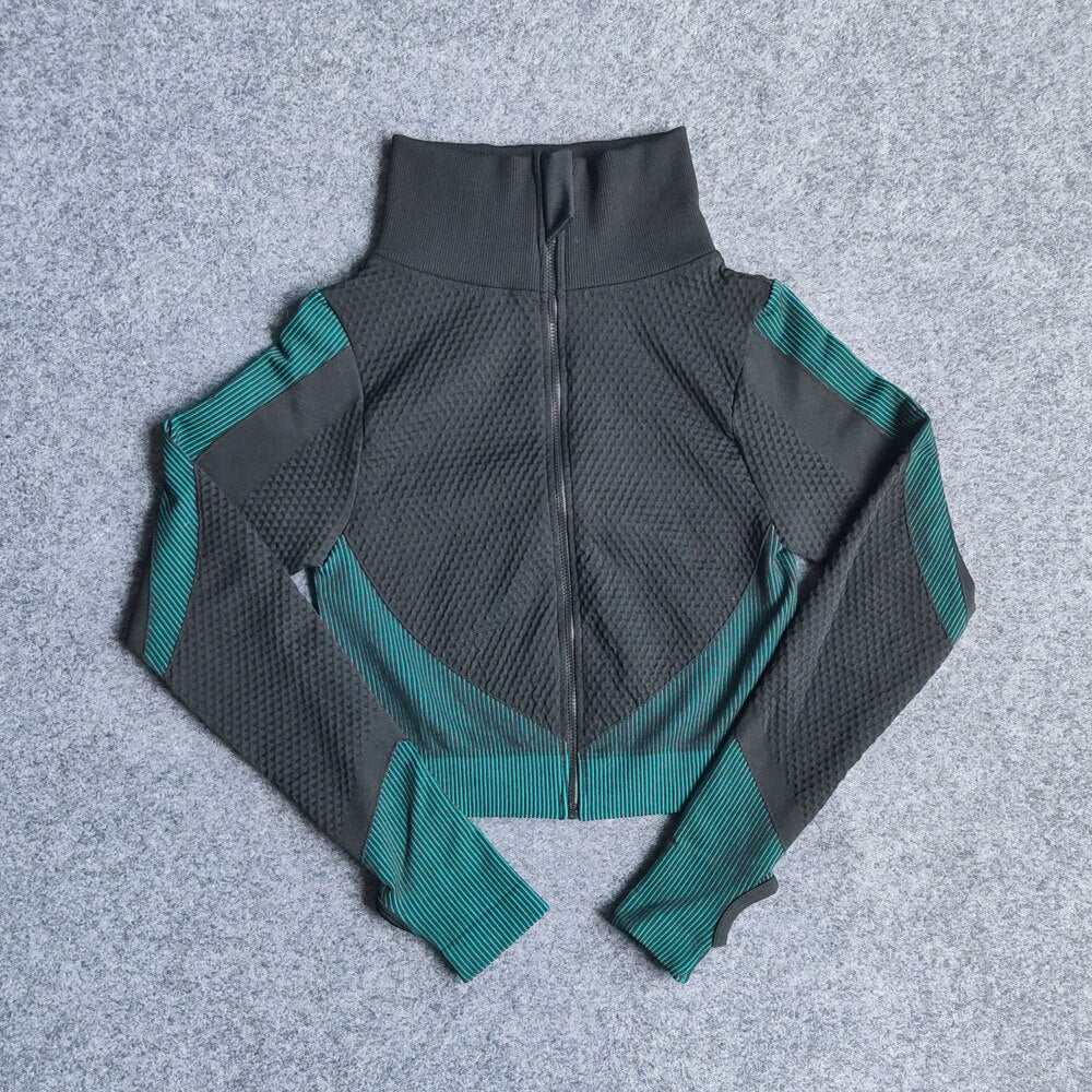 Zipper Turtleneck Yoga Shirt