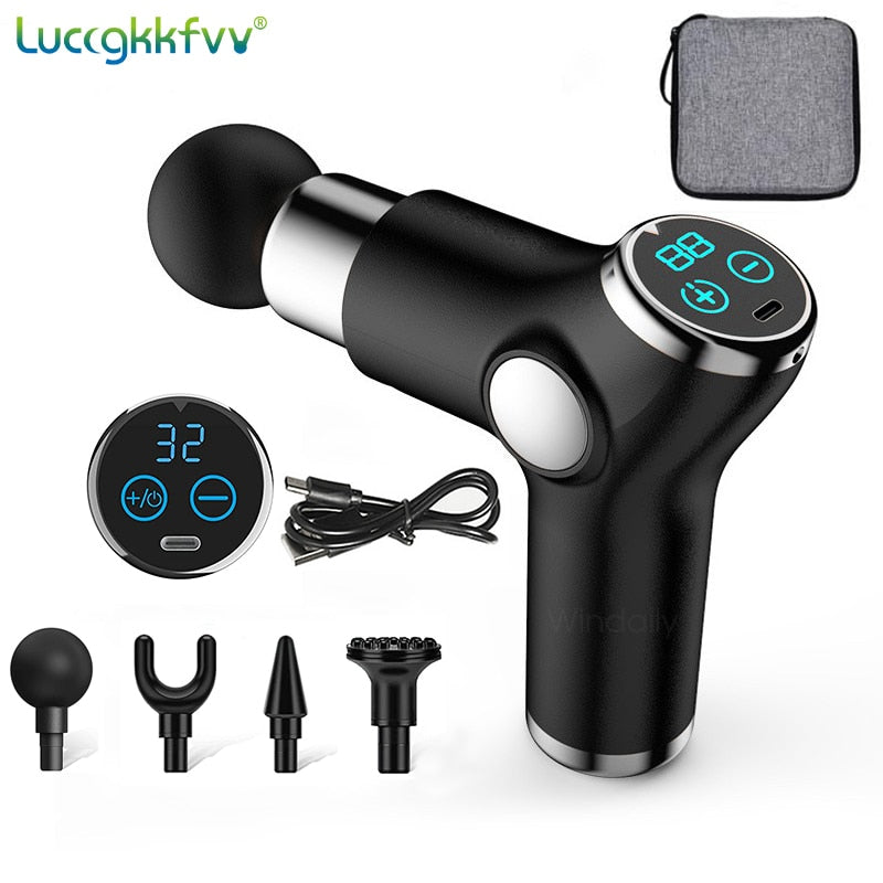 Massage Gun 32 Speed Deep Tissue Percussion Muscle Massager Fascial Gun For Pain Relief Body And Neck Vibrator Fitness